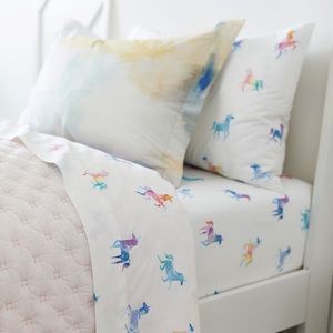Unicorn Watercolor Sheets West Elm - Queen